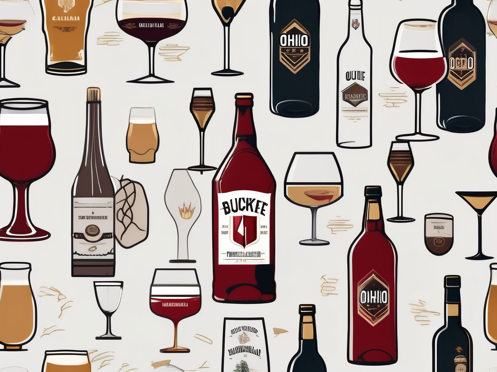 Various types of alcoholic beverages in Ohio such as beer