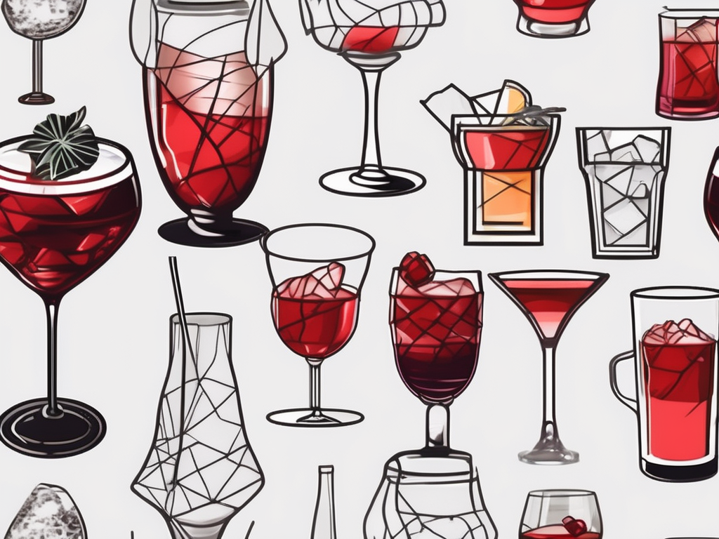 Various cocktail glasses with different types of drinks