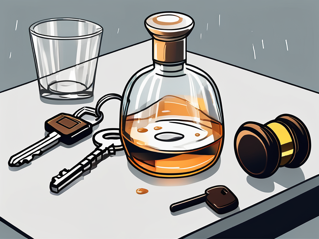 A tipped over glass with spilled alcohol