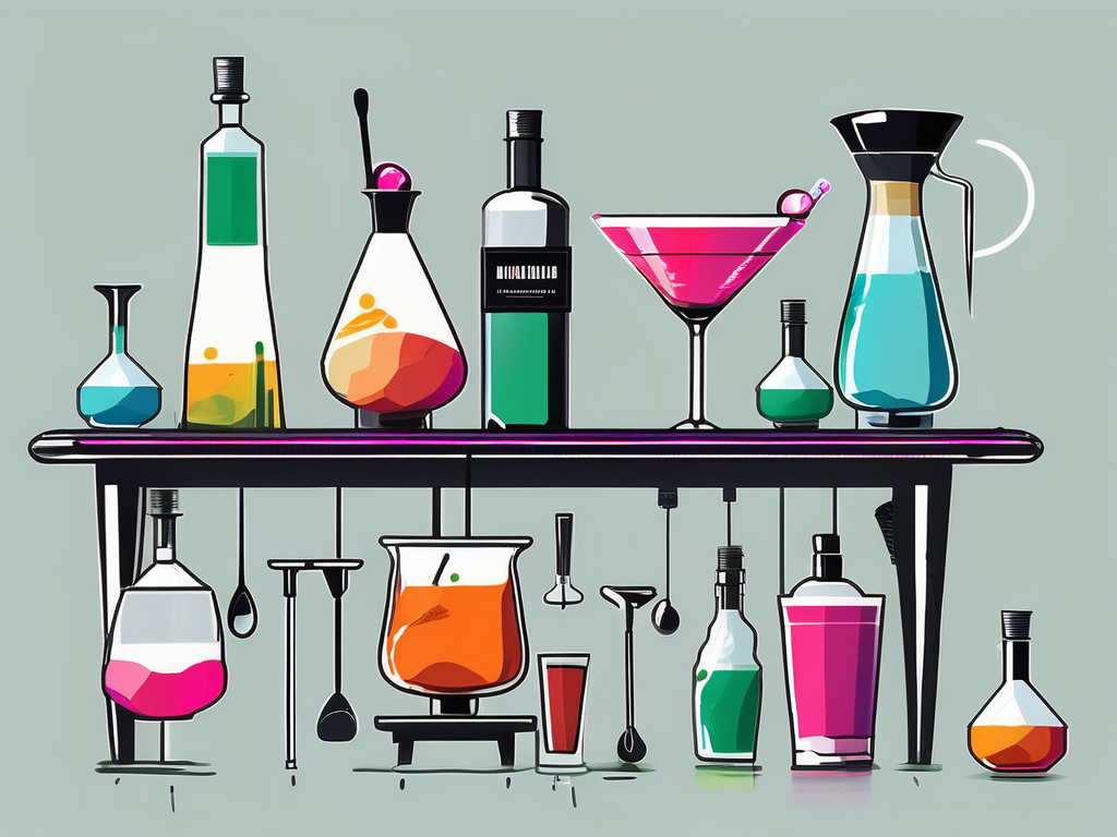 A dynamic scene featuring a cocktail shaker
