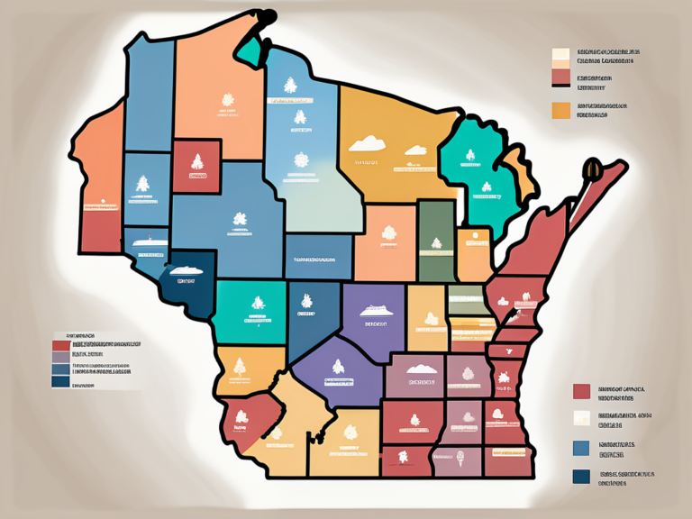 A map of wisconsin highlighting different regions