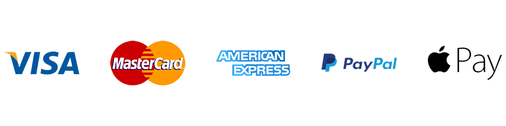 payment methods: apple pay, visa, mastercard, American Express, PayPal